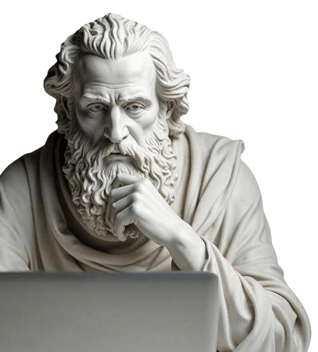 Classical philosopher statue