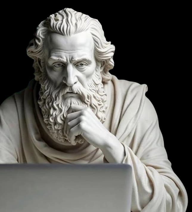 Classical philosopher statue